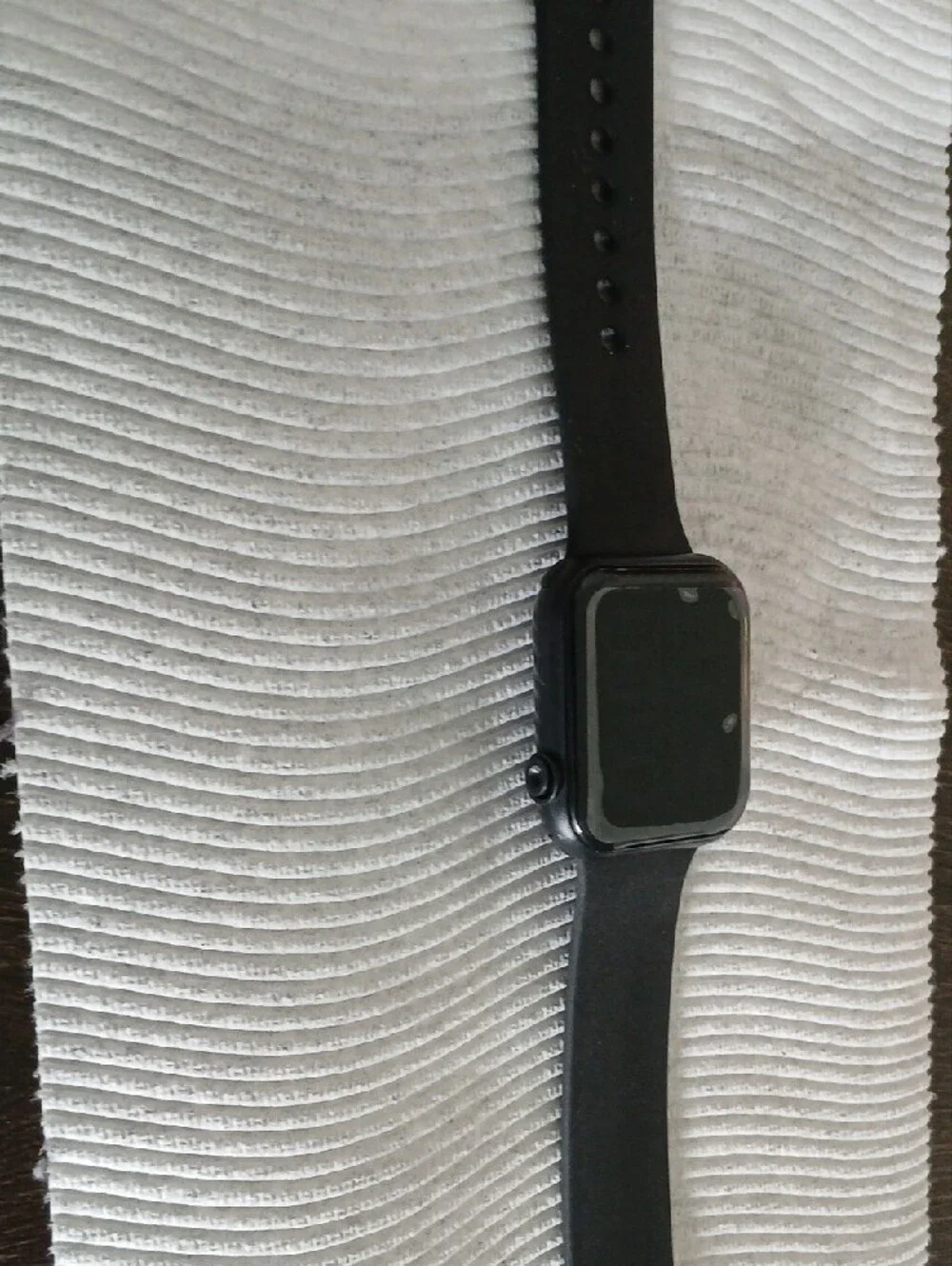 Black Smartwatch with Black Silicone Band